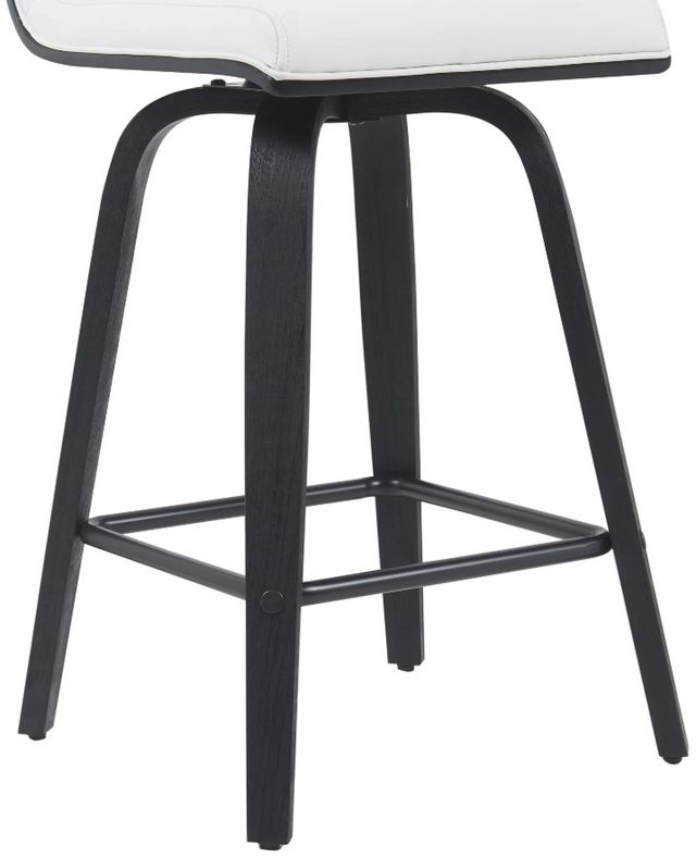 Armen Living Vienna 4-Piece Black Brushed/White Swivel Counter Stool Set-4