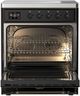 Ilve® Majestic III 30" Glossy Black Pro Style Induction Range with Triple Glass Door and Burnished Trim-1