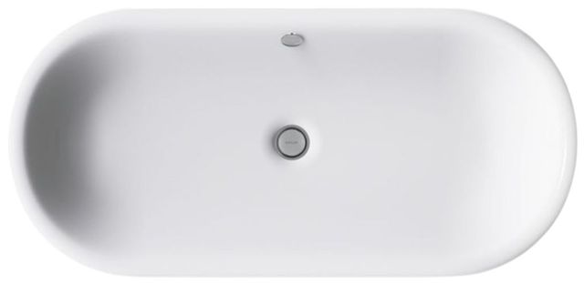 Kohler Iron Plains® White 33" Oval Drop-In/Undermount/Vessel Bathroom Sink with Iron Black Painted Underside-1