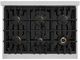 ZLINE Classic Series Autograph Edition 36" Stainless Steel Pro Style Dual Fuel Range with Black Matte Door and Polished Gold Accents-1