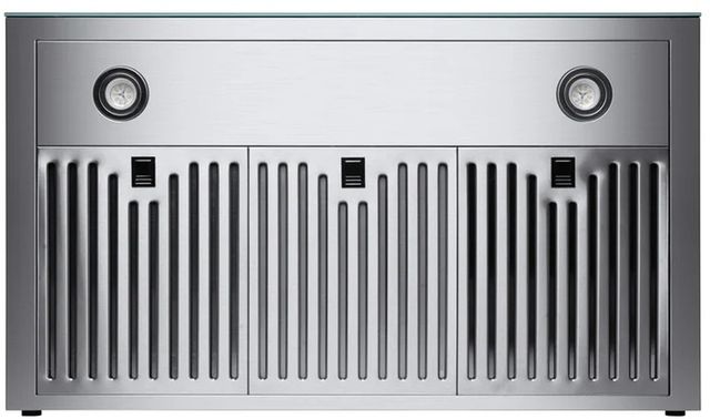 Hauslane Chef Series 30" Stainless Steel Convertible Wall Mounted Range Hood with Black Glass Panel-2