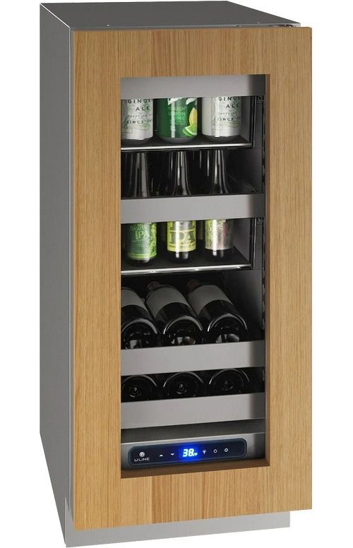 U-Line 5 Class Collection 15” 2.9 Cu. Ft. Panel Ready Beverage Center with Reversible Hinge Glass Door-0