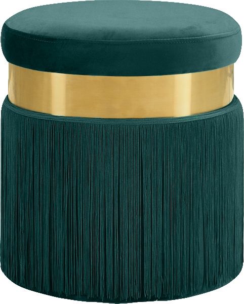 Meridian Furniture Yasmine Green Velvet Stool-0