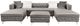 Furniture of America® Ciabattoni  4-Piece Gray Double Chaise Sectional-0