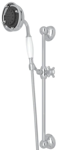 Rohl® Spa Collection Polished Chrome Multi-Function Classic Handshower Hose Bar and Outlet Set-1