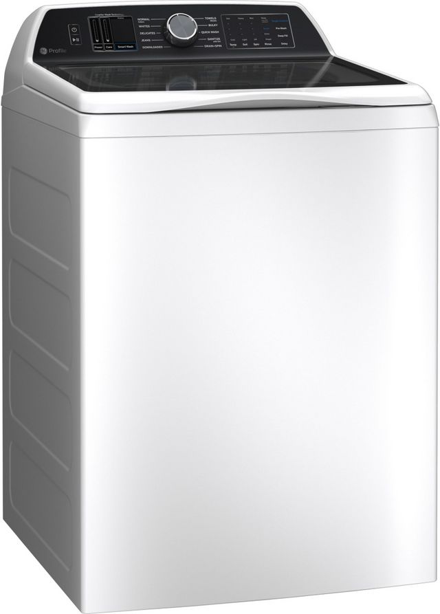 GE Profile™ 5.4 Cu. Ft. White Impeller Top Load Washer with Smarter Wash Technology-1