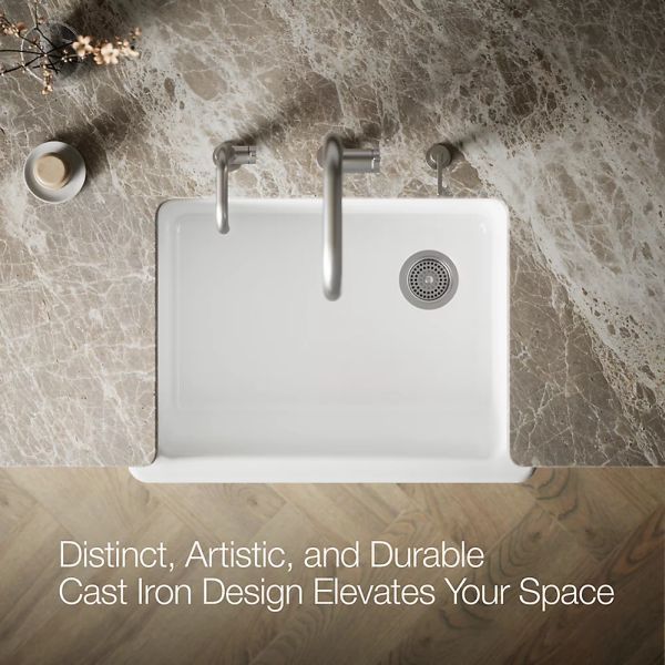 KOHLER® Whitehaven® Hayridge® White 30" Undermount Single-Bowl Farmhouse Kitchen Sink-4