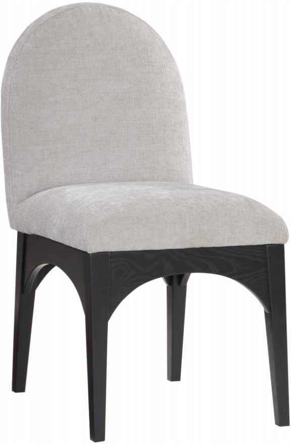 Meridian Furniture Waldorf Gray/Black Chenille Upholstered Dining Chair-0