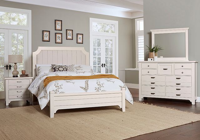LM Co Home By Vaughan-Bassett Bungalow Lattice King Upholstered Panel Bed-1