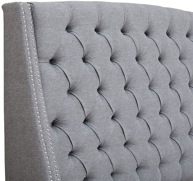 Olliix by Madison Park Grey Queen Harper Upholstery Headboard-2