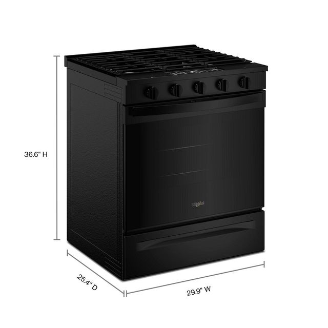 Whirlpool® 30" Black Slide-In Gas Range with Air Cooking Technology-2