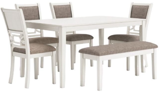 Signature Design by Ashley® Erinberg 6-Piece Antique White Dining Set