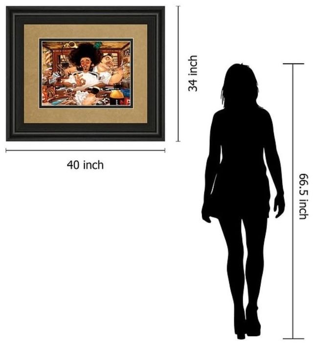 Classy Art The Barber’s Shop by Adam Perez Framed Print Wall Art-3