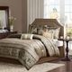 Olliix by Madison Park Brown/Gold King Bellagio 7 Piece Jacquard Comforter Set-2