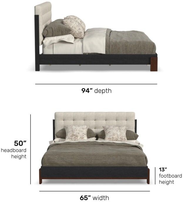 Flexsteel® Waterfall Ebony Queen Upholstered Panel Bed-3