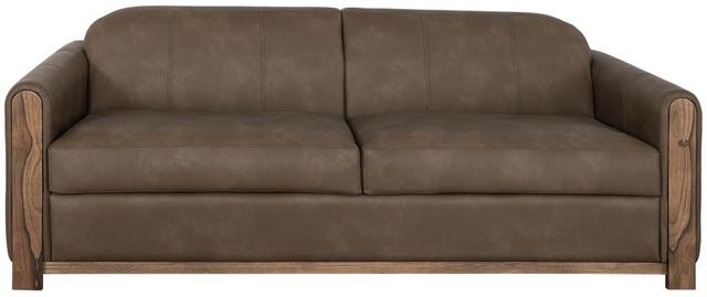 International Furniture Direct Balam Dark Brown/Stained Brown 88" Two-Cushion Sofa-1