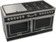 Fulgor Milano® Evoque 400 Series 60" Glossy Black Pro Style Dual Fuel Hybrid Range with Stainless Steel Trim -1