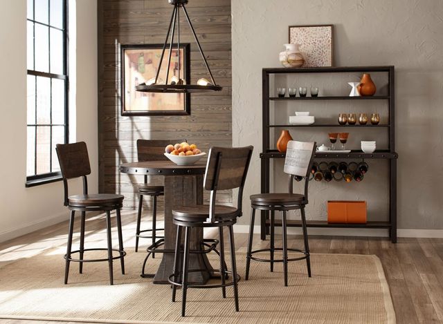 HH2 Home Jennings 5-Piece Walnut Counter Height Dining Set-3