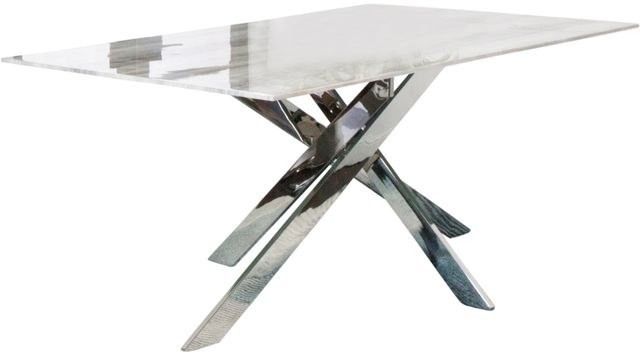 Cramco Aldo Glass Top Dining Table with Chrome Base-0