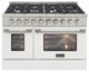 Kucht Professional KNG Series 48" Stainless Steel Pro Style Natural Gas Range with White Door-0