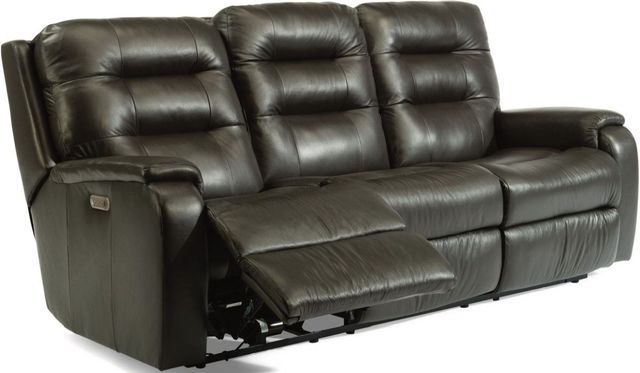 Flexsteel® Arlo Black Power Reclining Sofa With Power Headrests and Lumbar-2