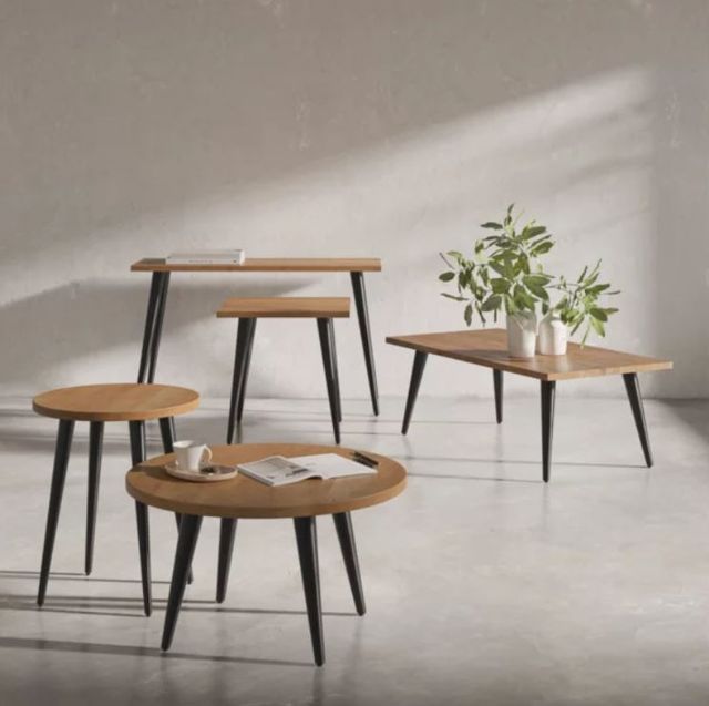 Jofran Inc. Prelude Suede Round End Table with Black Base-1