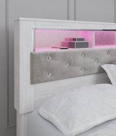 Signature Design by Ashley® Altyra White Queen Upholstered Panel Bookcase Headboard