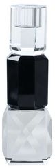 A & B Home Black/Clear Taper Candle Holder-1
