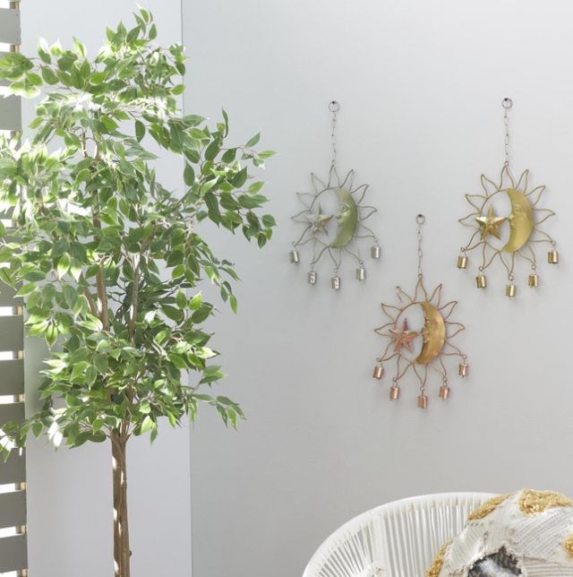 Deco Marche Multi-Colored Sun and Moon 19" Windchime-4