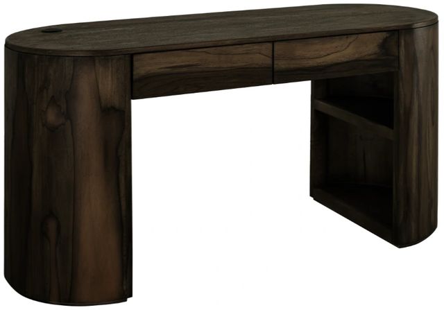 International Furniture Direct Balam Stained Dark Desk-0