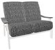 Telescope Casual St. Catherine Agra Classic/Snow Aluminum/Fabric Outdoor MGP Cushion Loveseat with Boardwalk Rustic Arms-0