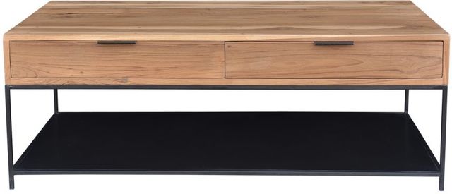 Moe's Home Collection Joliet Natural Coffee Table with Black Metal Frame-0