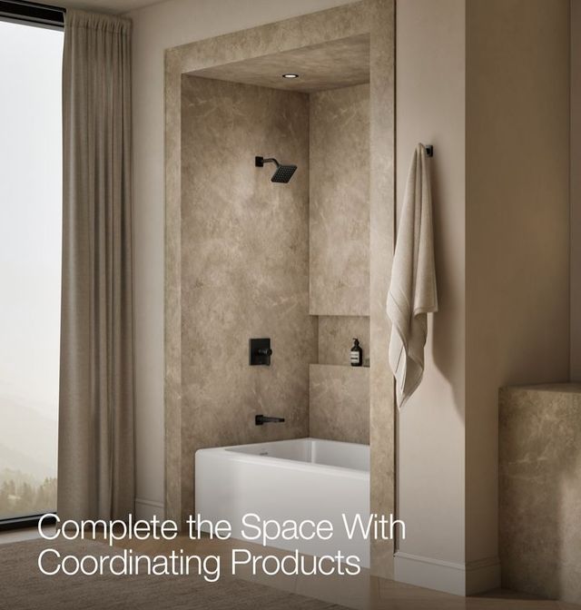 KOHLER® Parallel® Rite-Temp® Matte Black 2.5 GPM Bath and Shower Trim Kit-4