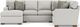 Flexsteel® Bryant 3-Piece Silver Glacier Left-Arm Facing Sectional and Chaise-1