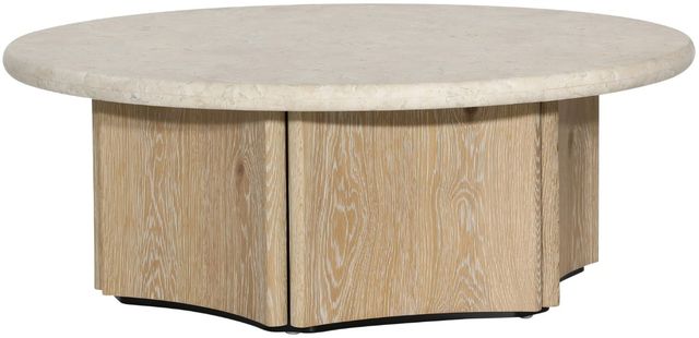 Dovetail Furniture Oja Cream Coffee Table with Natural Wash Base-2