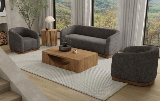 International Furniture Direct Suomi Gray Arm Chair-1