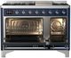 Ilve® Majestic III 48" Midnight Blue Pro Style Dual Fuel Liquid Propane Range with Triple Glass Door and Chrome Trim-4