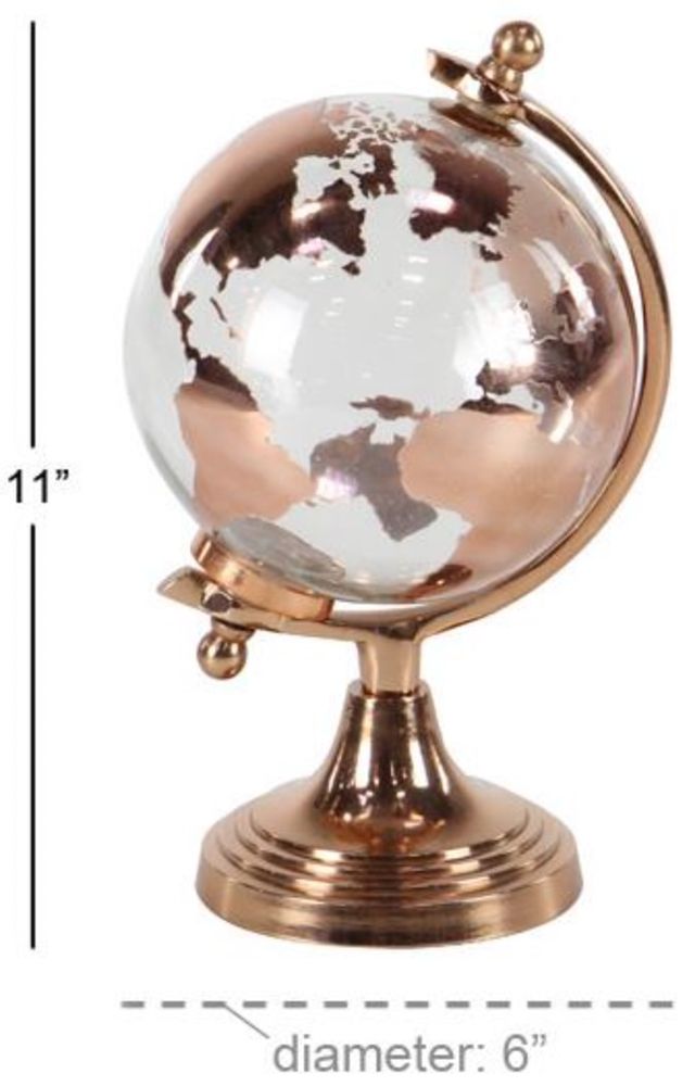 Deco Marche Copper 7” Globe with Tiered Base-2