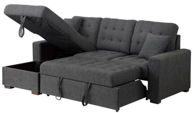 Homelegance® McCafferty 2-Piece Dark Gray Left-Arm Facing Sleeper Sectional with Hidden Storage-3
