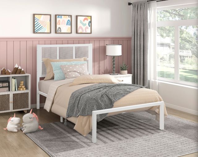 Homelegance® Sanibel White Twin Platform Bed-1