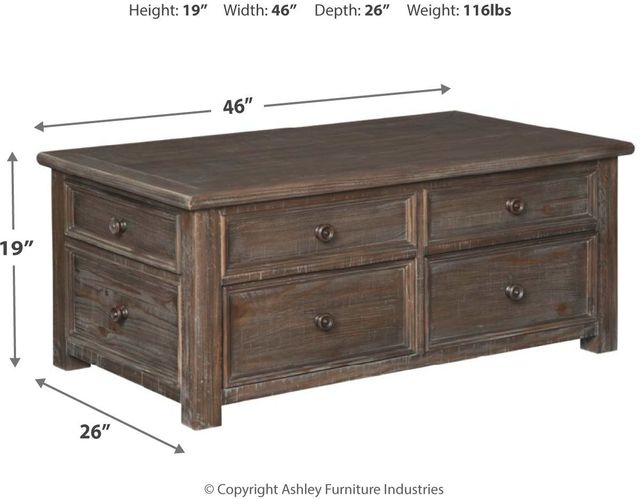 Signature Design by Ashley® Wyndahl Rustic Brown Lift Top Coffee Table-2