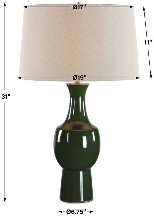 Uttermost® Tennille Deep Green Table Lamp-3