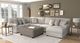 Jackson Furniture Livingston 4-Piece Linen U-Shape Sectional with Ottoman-1