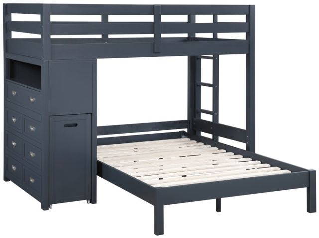 Homelegance® Sloane Navy Blue Twin over Full Youth Loft Bunk Bed with Chest and Hidden Desk-2