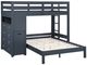 Homelegance® Sloane Navy Blue Twin over Full Youth Loft Bunk Bed with Chest and Hidden Desk-2