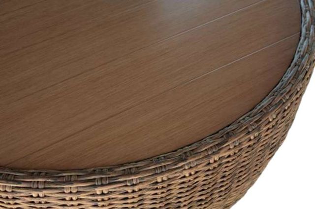 Signature Design by Ashley® Cardiff Beach Brown Aluminum/Wicker Outdoor Cocktail Table-2
