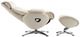 BarcaLounger© Adler Capri White Pedestal Recliner and Ottoman-4