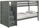 Elements International Sami Gray Youth Twin Over Twin Step Bunk Bed with Right Headboard-0
