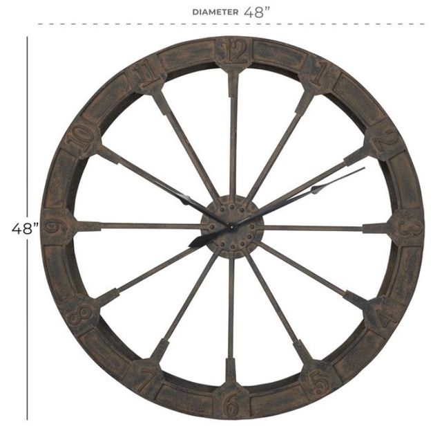 Deco Marche Brown Wheel Wall Clock-2