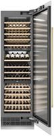 ZLINE Autograph Edition 24 in. 12.4 Cu. Ft. Triple Zone 100 Bottle Column Wine Cooler in White Matte and Polished Gold Accents-3